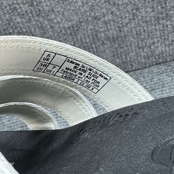 Dr Martens Blaire Slides Size 7 White Leather Hydro Ziggy Sole Platform Sandals - Picture 7 of 8